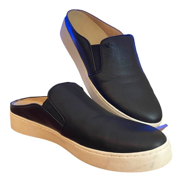 Vionic Shoes - Vionic Splendid Dakota Women US 8.5 Black Leather Slip on Mule Stability Support